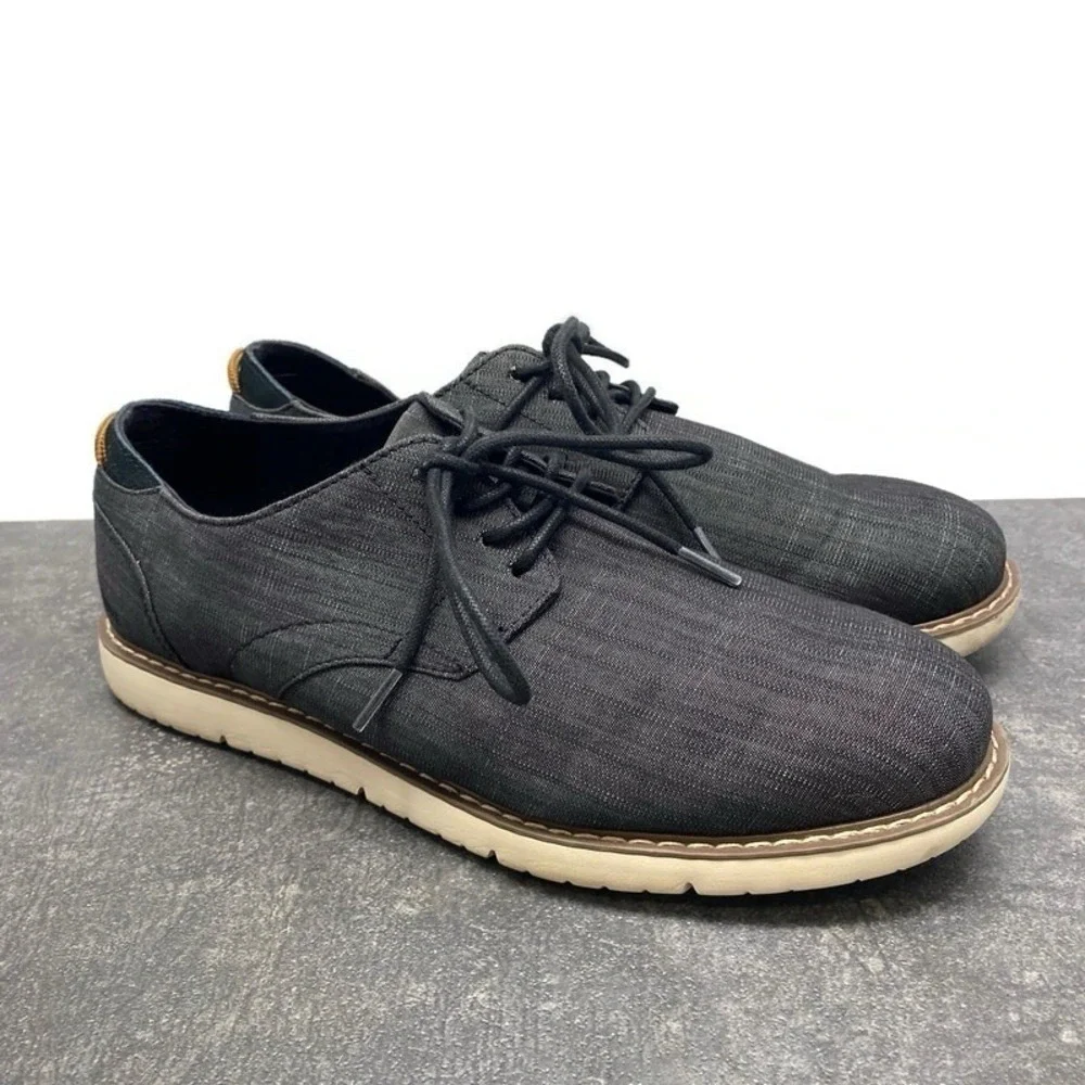 TOMS Navi Oxford Dress Comfort Shoes Men's US 10.5 Black Denim Style 10015042